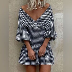 Flannel print mini dress